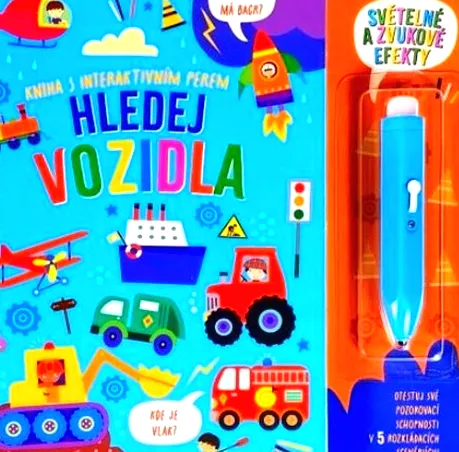 Kniha s interaktivním perem. Hledej vozidla