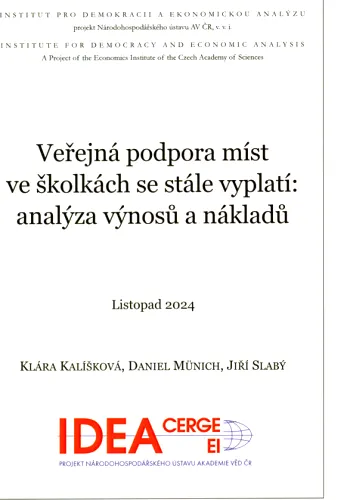 Veřejná podpora míst ve školkách se stále vyplatí analýza výnosů a nákladů