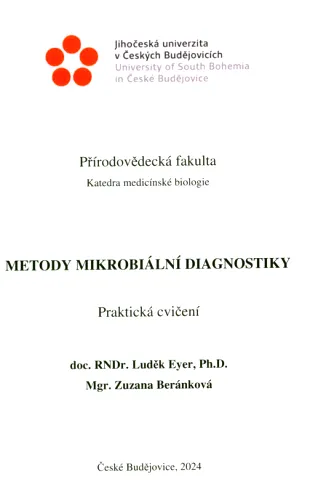 Metody mikrobiální diagnostiky praktická cvičení