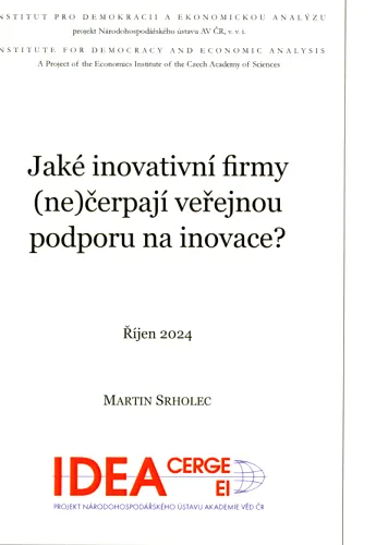 Jaké inovativní firmy (ne)čerpají veřejnou podporu na inovace?
